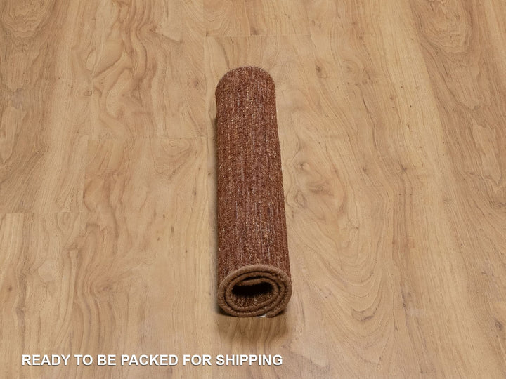 2'0" x 2'0" New Hand Knotted Brown Wool Square Oriental Rug - MOA10292322