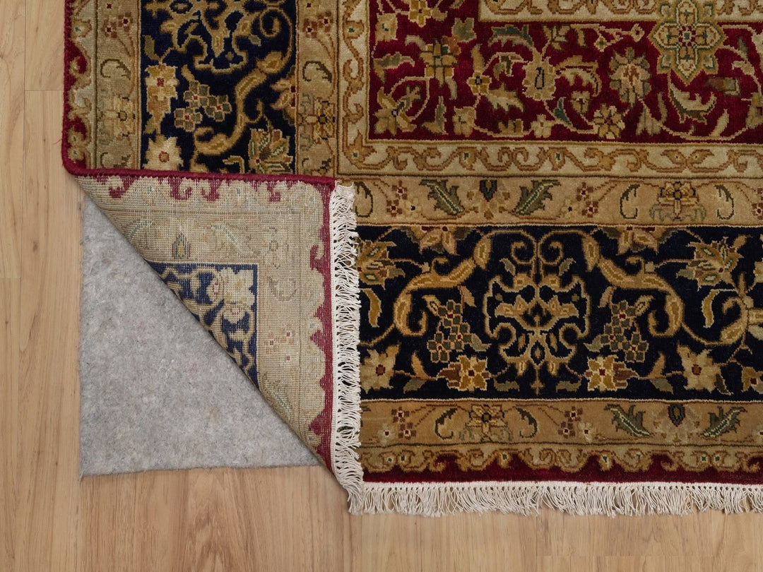 6'0" x 8'9" New Hand Knotted Red Wool & Silk Rectangle Oriental Rug - MOA10292323