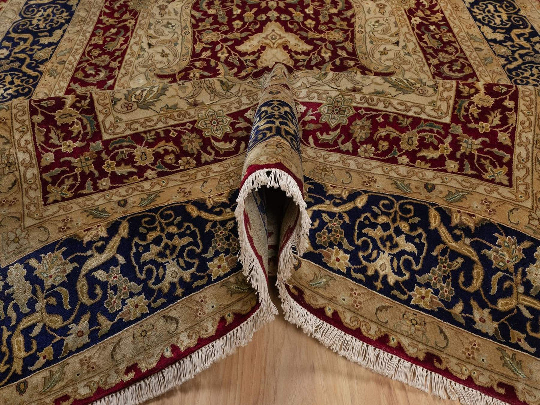 6'0" x 8'9" New Hand Knotted Red Wool & Silk Rectangle Oriental Rug - MOA10292323