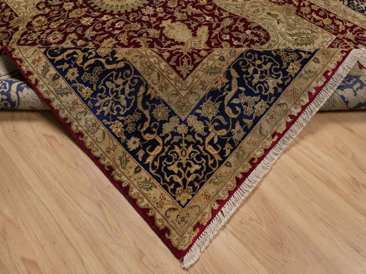 6'0" x 8'9" New Hand Knotted Red Wool & Silk Rectangle Oriental Rug - MOA10292323