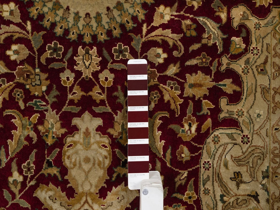 6'0" x 8'9" New Hand Knotted Red Wool & Silk Rectangle Oriental Rug - MOA10292323