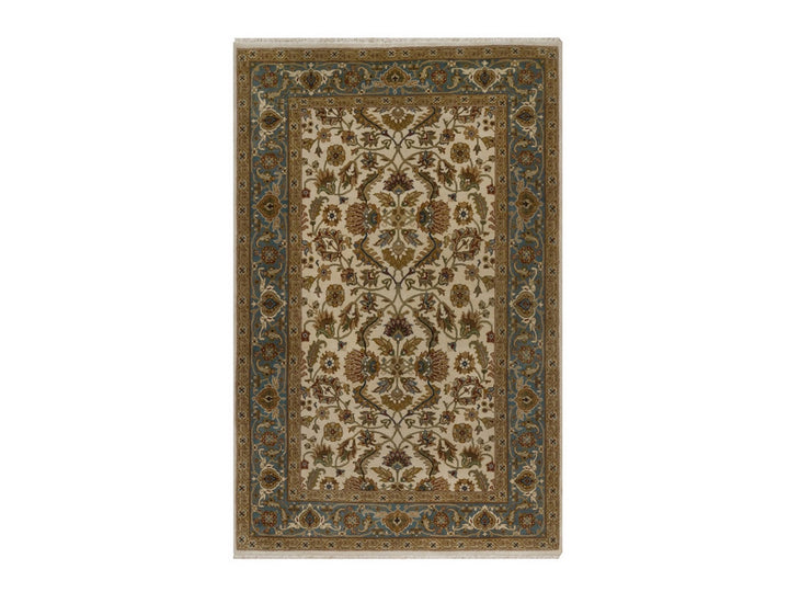 4'0" x 6'3" New Hand Knotted Ivory Wool Rectangle Oriental Rug - MOA10292325