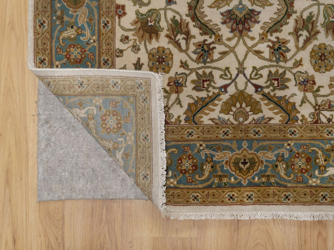 4'0" x 6'3" New Hand Knotted Ivory Wool Rectangle Oriental Rug - MOA10292325