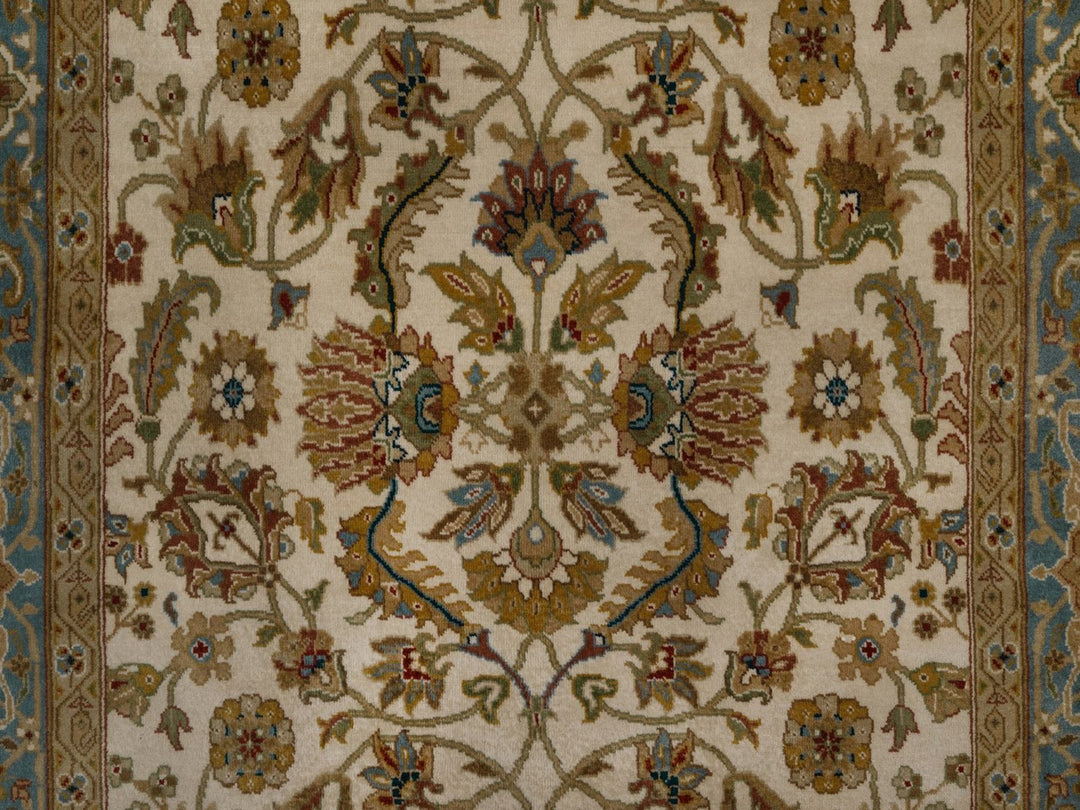 4'0" x 6'3" New Hand Knotted Ivory Wool Rectangle Oriental Rug - MOA10292325