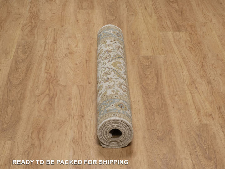 4'0" x 6'3" New Hand Knotted Ivory Wool Rectangle Oriental Rug - MOA10292325