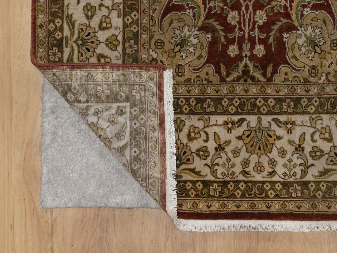 5'0" x 7'2" New Hand Knotted Red Wool Rectangle Oriental Rug - MOA10292326