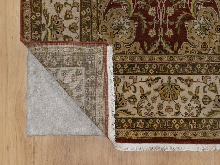 5'0" x 7'2" New Hand Knotted Red Wool Rectangle Oriental Rug - MOA10292326