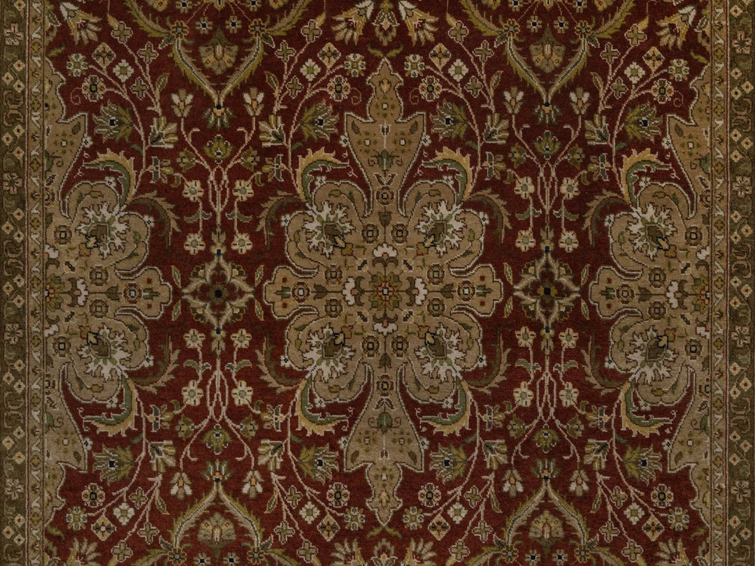 5'0" x 7'2" New Hand Knotted Red Wool Rectangle Oriental Rug - MOA10292326