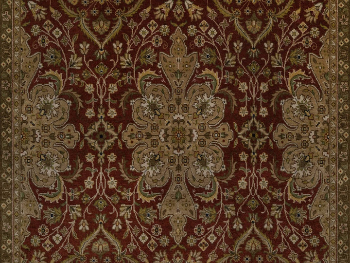 5'0" x 7'2" New Hand Knotted Red Wool Rectangle Oriental Rug - MOA10292326