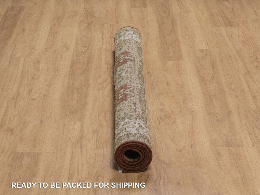 5'0" x 7'2" New Hand Knotted Red Wool Rectangle Oriental Rug - MOA10292326