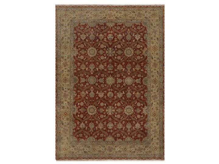 5'6" x 7'9" New Hand Knotted Red Wool & Silk Rectangle Oriental Rug - MOA10292327