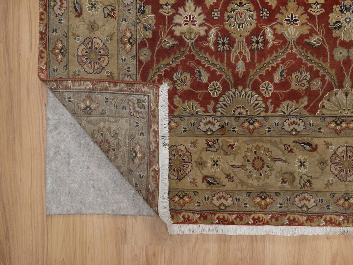 5'6" x 7'9" New Hand Knotted Red Wool & Silk Rectangle Oriental Rug - MOA10292327