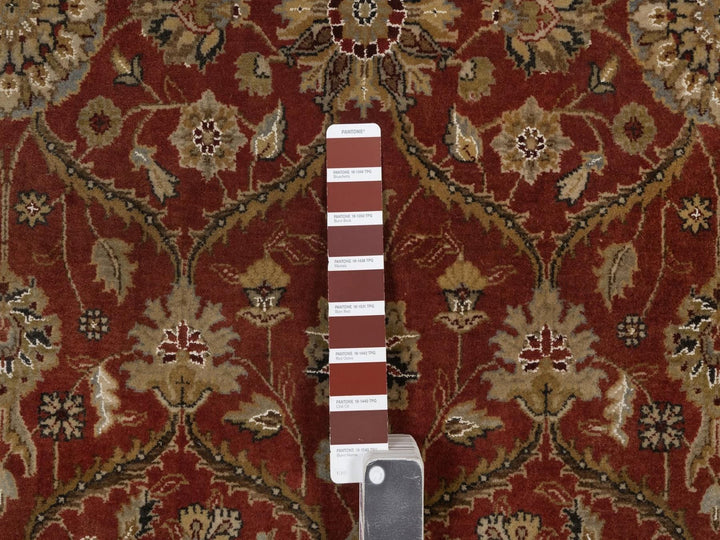 5'6" x 7'9" New Hand Knotted Red Wool & Silk Rectangle Oriental Rug - MOA10292327