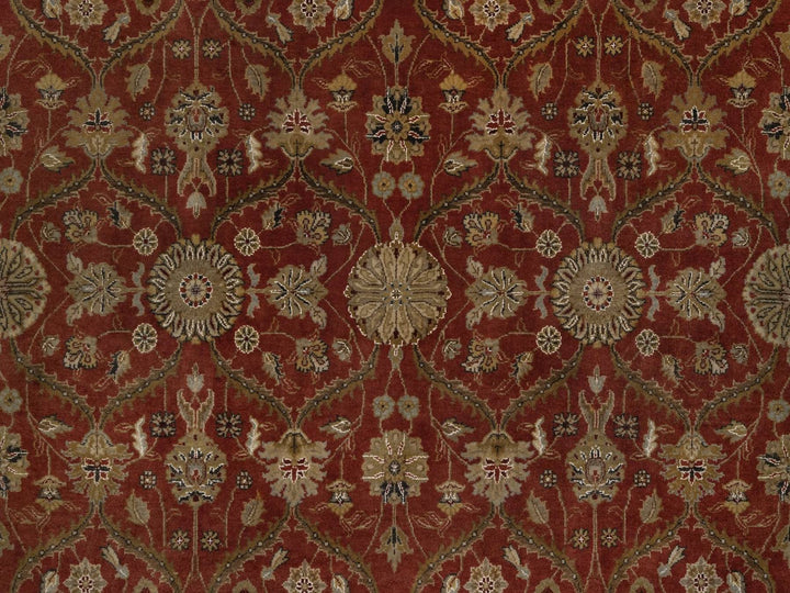 5'6" x 7'9" New Hand Knotted Red Wool & Silk Rectangle Oriental Rug - MOA10292327