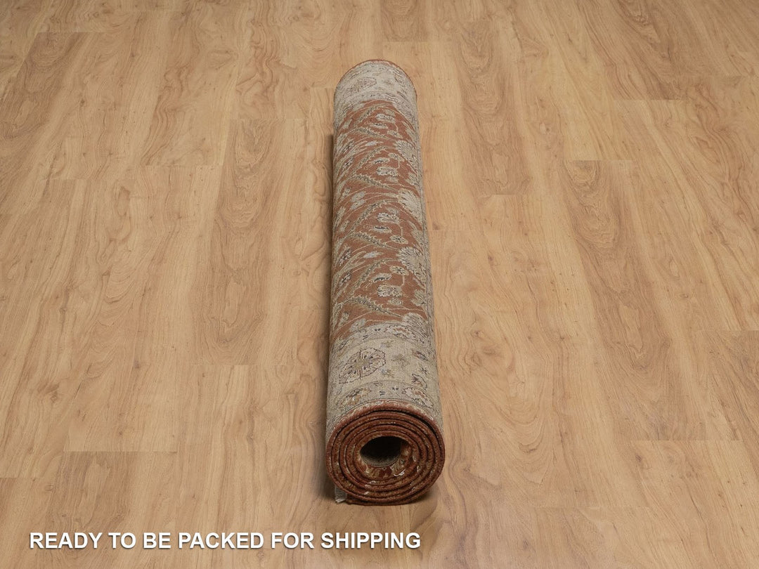 5'6" x 7'9" New Hand Knotted Red Wool & Silk Rectangle Oriental Rug - MOA10292327