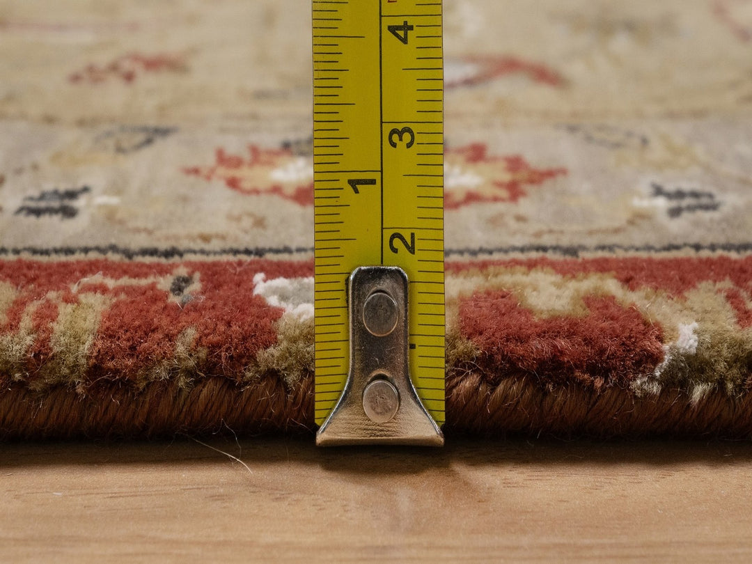 5'6" x 7'9" New Hand Knotted Red Wool & Silk Rectangle Oriental Rug - MOA10292327