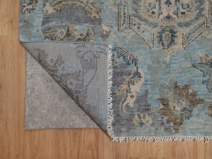 8'0" x 10'1" New Hand Knotted Grey Wool Rectangle Oriental Rug - MOA10292330