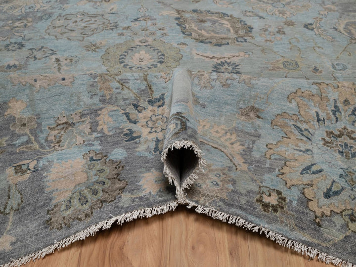 8'0" x 10'1" New Hand Knotted Grey Wool Rectangle Oriental Rug - MOA10292330