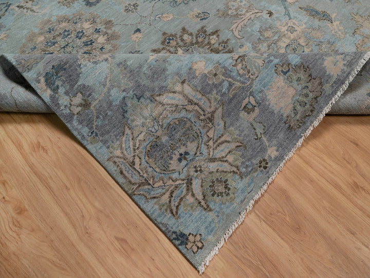 8'0" x 10'1" New Hand Knotted Grey Wool Rectangle Oriental Rug - MOA10292330