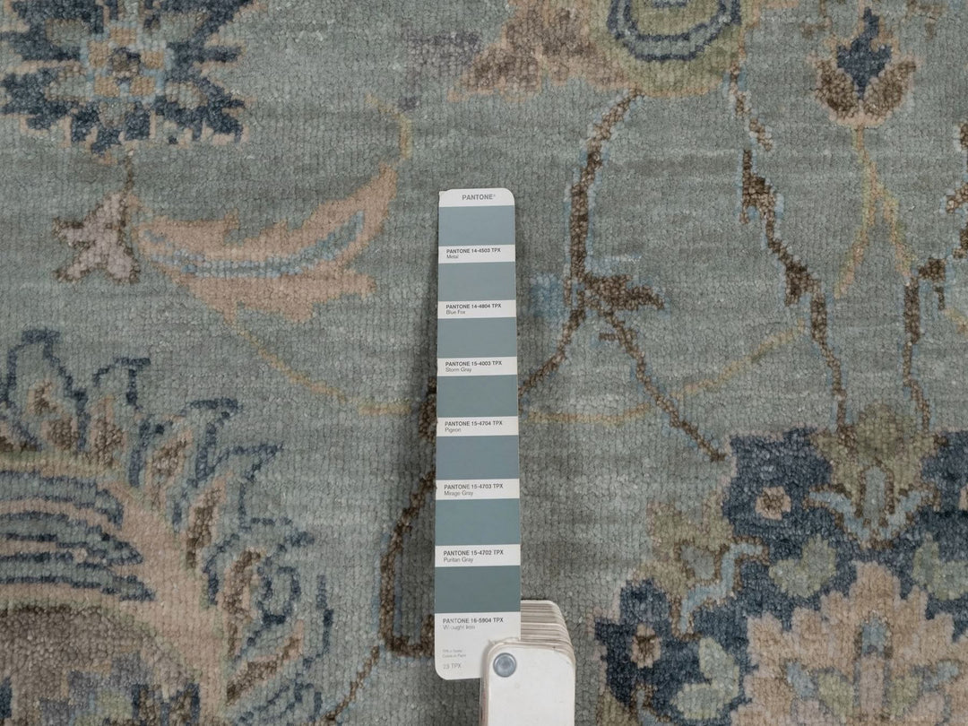 8'0" x 10'1" New Hand Knotted Grey Wool Rectangle Oriental Rug - MOA10292330