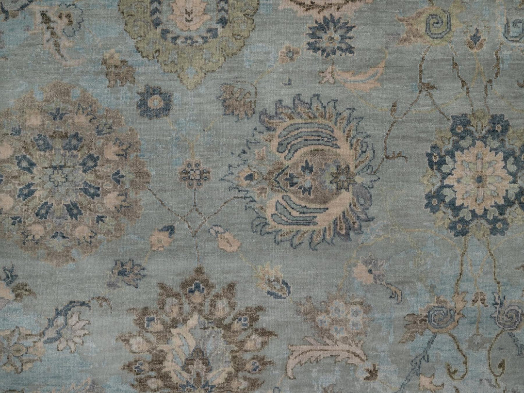 8'0" x 10'1" New Hand Knotted Grey Wool Rectangle Oriental Rug - MOA10292330