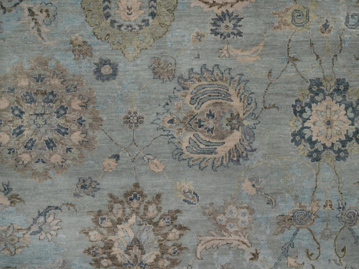 8'0" x 10'1" New Hand Knotted Grey Wool Rectangle Oriental Rug - MOA10292330