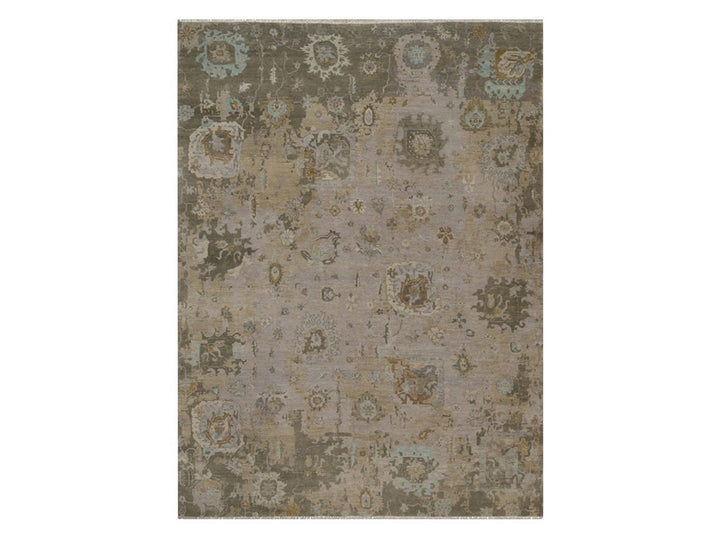 8'11" x 12'1" New Hand Knotted Grey Wool Rectangle Oriental Rug - MOA10292332