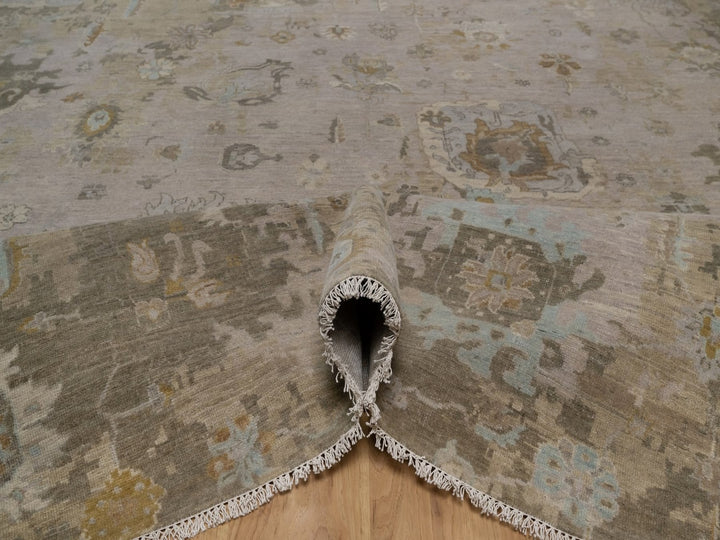 8'11" x 12'1" New Hand Knotted Grey Wool Rectangle Oriental Rug - MOA10292332