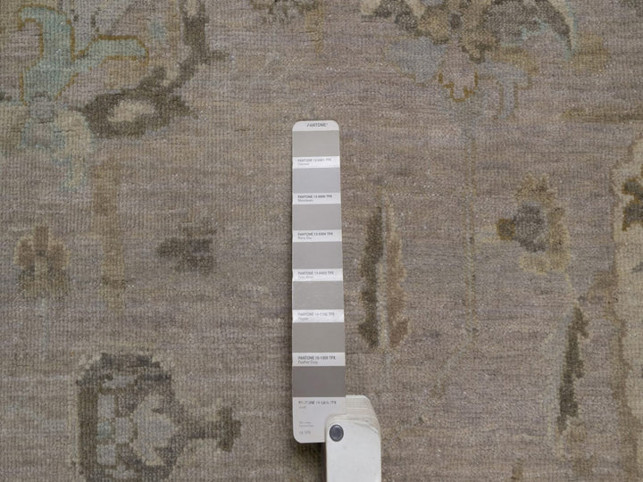 8'11" x 12'1" New Hand Knotted Grey Wool Rectangle Oriental Rug - MOA10292332