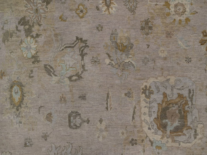 8'11" x 12'1" New Hand Knotted Grey Wool Rectangle Oriental Rug - MOA10292332