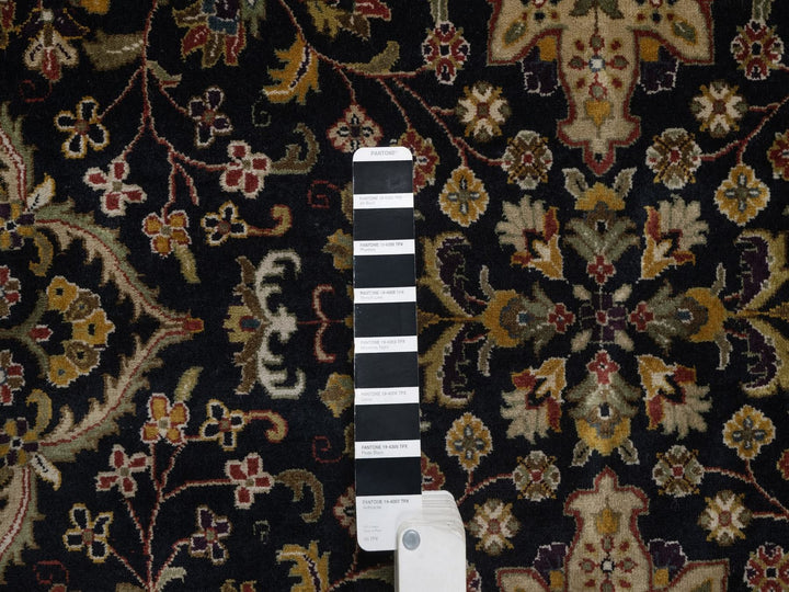 9'0" x 9'0" New Hand Knotted Black Wool Round Oriental Rug - MOA10292333