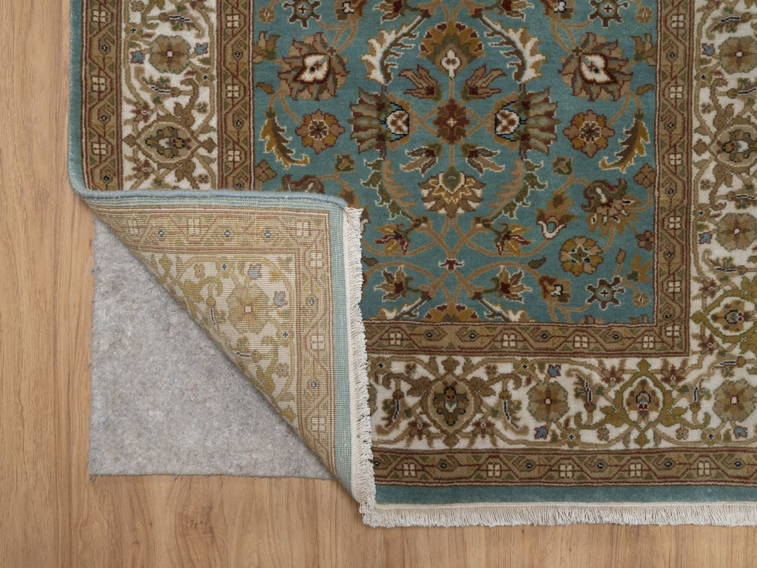 3'1" x 15'11" New Hand Knotted Blue Wool Runner Oriental Rug - MOA10292335