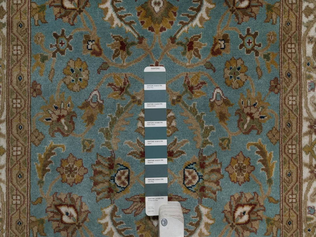 3'1" x 15'11" New Hand Knotted Blue Wool Runner Oriental Rug - MOA10292335