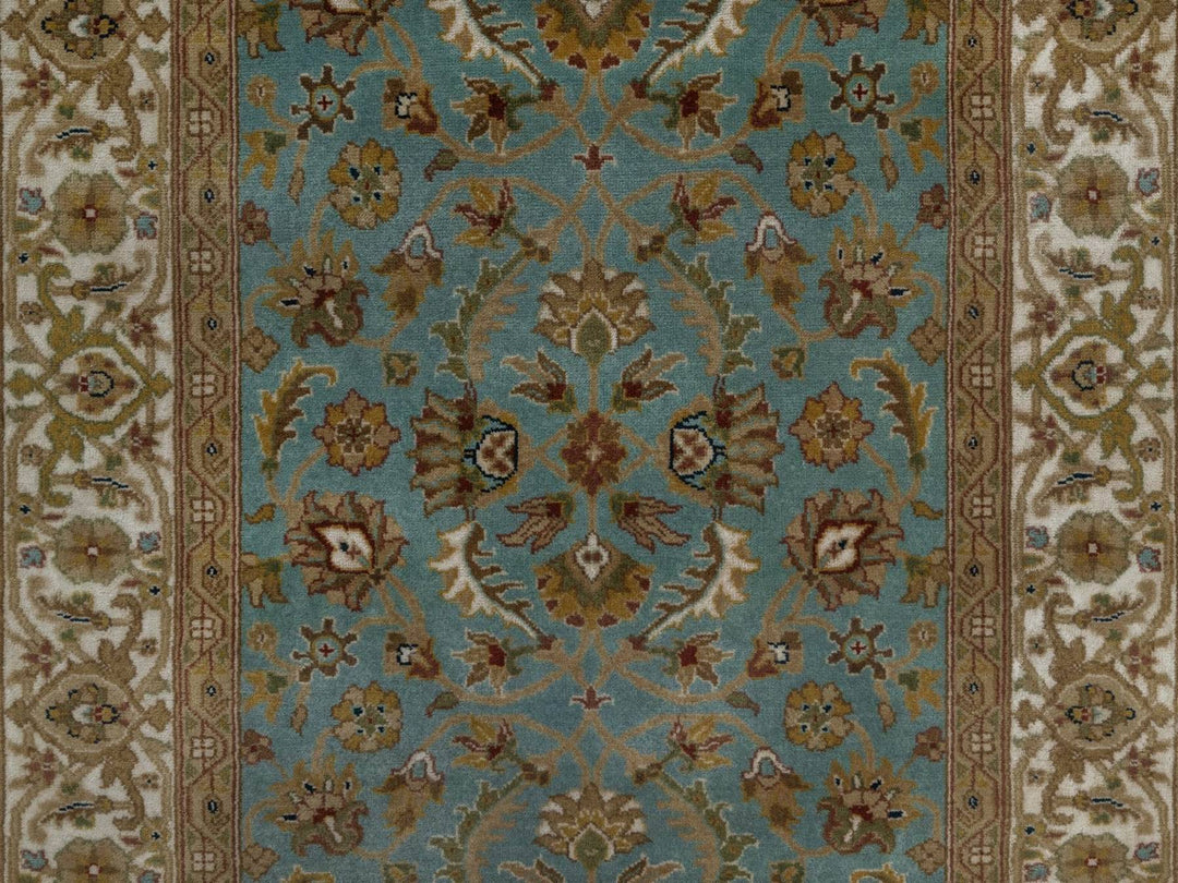 3'1" x 15'11" New Hand Knotted Blue Wool Runner Oriental Rug - MOA10292335