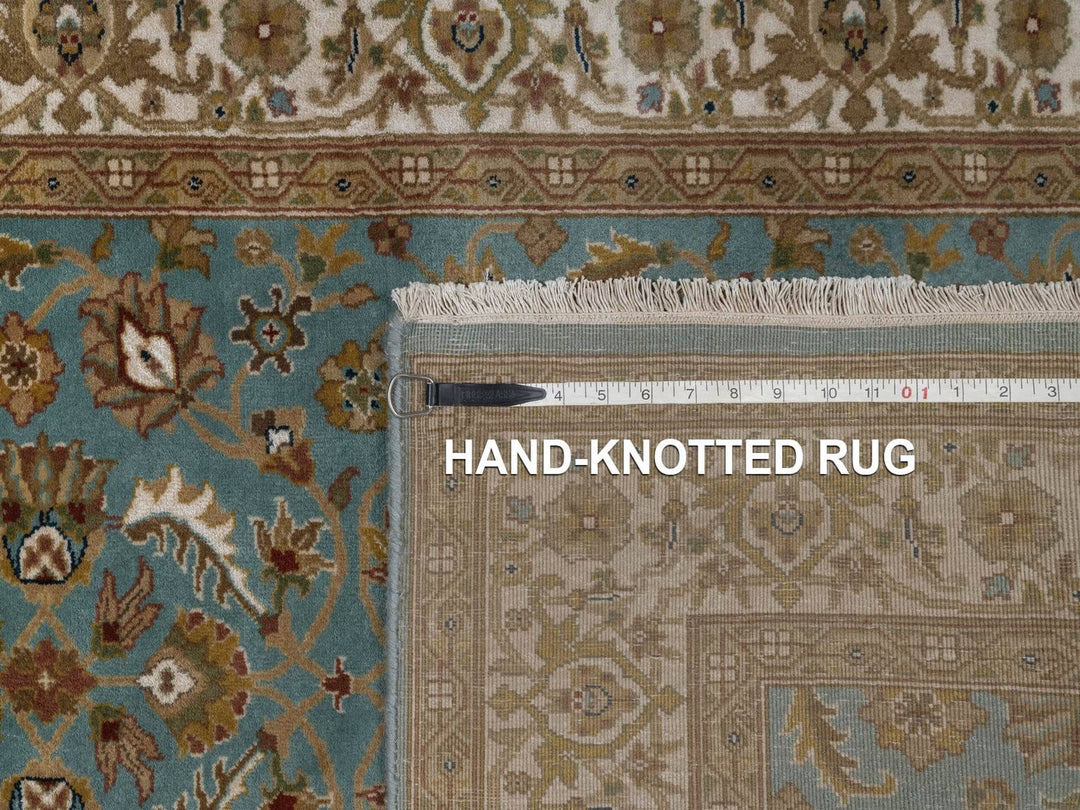 3'1" x 15'11" New Hand Knotted Blue Wool Runner Oriental Rug - MOA10292335