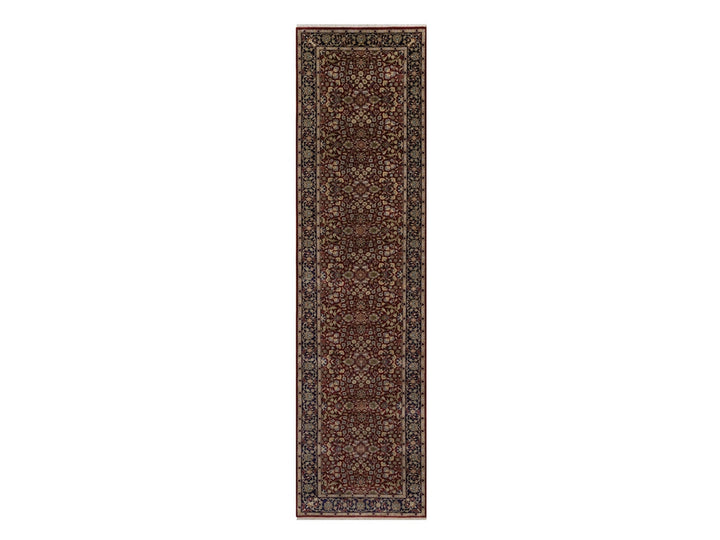 3'5" x 13'0" New Hand Knotted Red Wool Runner Oriental Rug - MOA10292336
