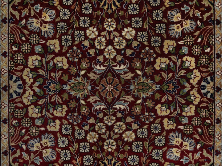3'5" x 13'0" New Hand Knotted Red Wool Runner Oriental Rug - MOA10292336