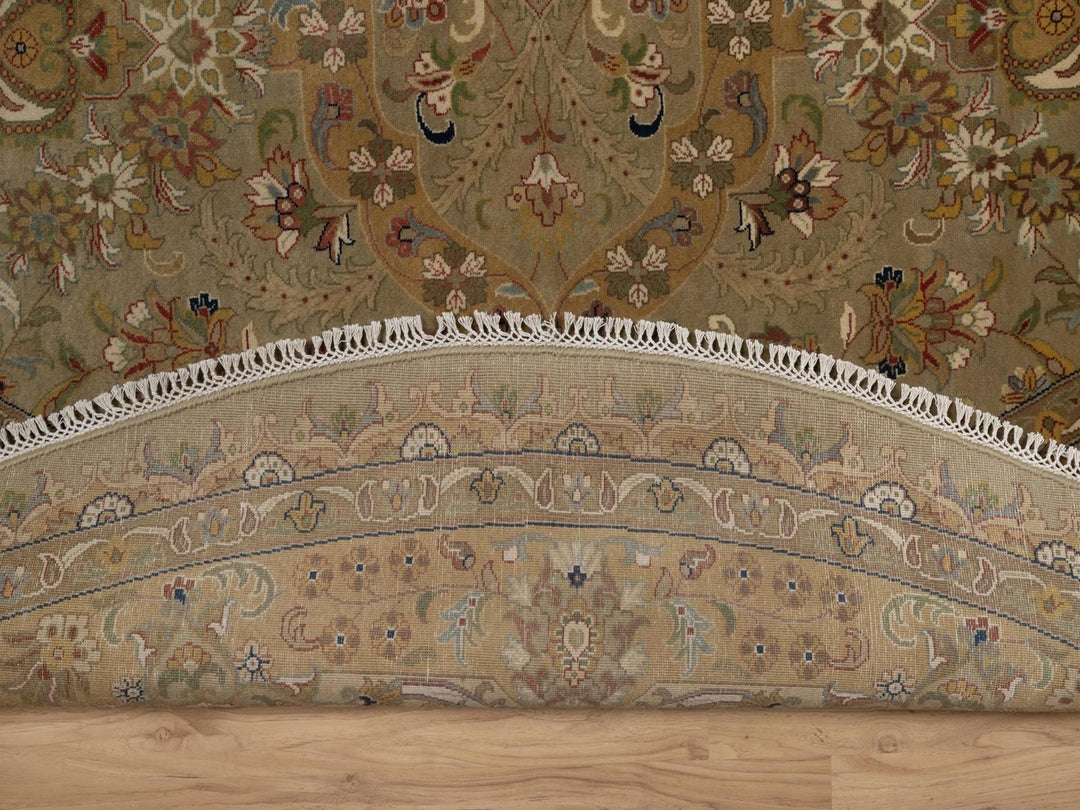 10'0" x 10'0" New Hand Knotted Brown Wool Round Oriental Rug - MOA10292341