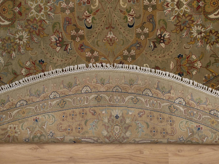 10'0" x 10'0" New Hand Knotted Brown Wool Round Oriental Rug - MOA10292341