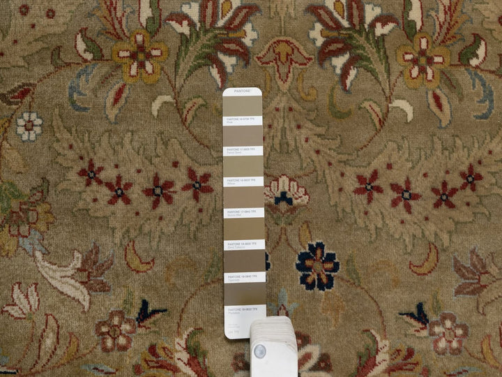 10'0" x 10'0" New Hand Knotted Brown Wool Round Oriental Rug - MOA10292341