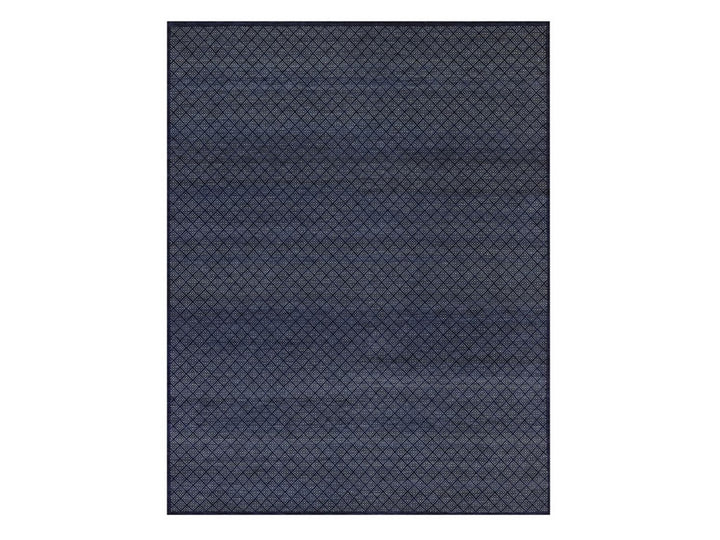 9'0" x 11'7" New Hand Knotted Blue Wool Rectangle Oriental Rug - MOA10292342