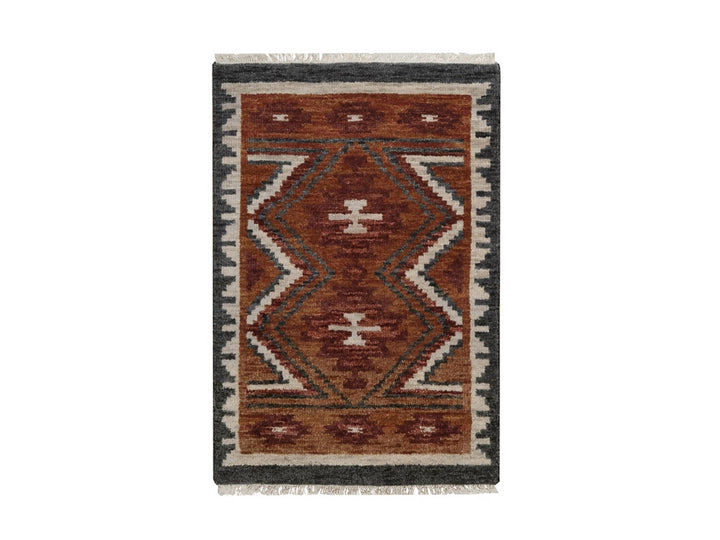2'1" x 3'1" New Hand Knotted Brown Wool Rectangle Oriental Rug - MOA10292344