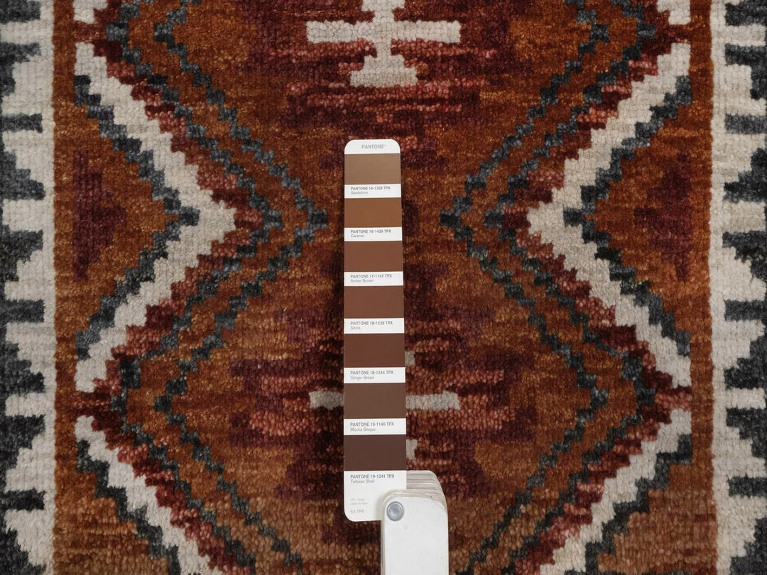 2'1" x 3'1" New Hand Knotted Brown Wool Rectangle Oriental Rug - MOA10292344