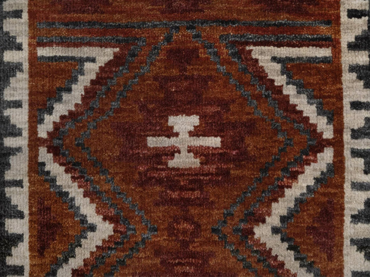 2'1" x 3'1" New Hand Knotted Brown Wool Rectangle Oriental Rug - MOA10292344