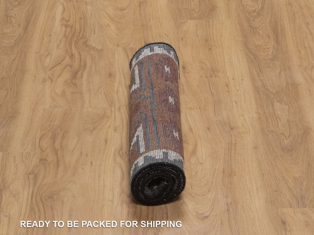 2'1" x 3'1" New Hand Knotted Brown Wool Rectangle Oriental Rug - MOA10292344