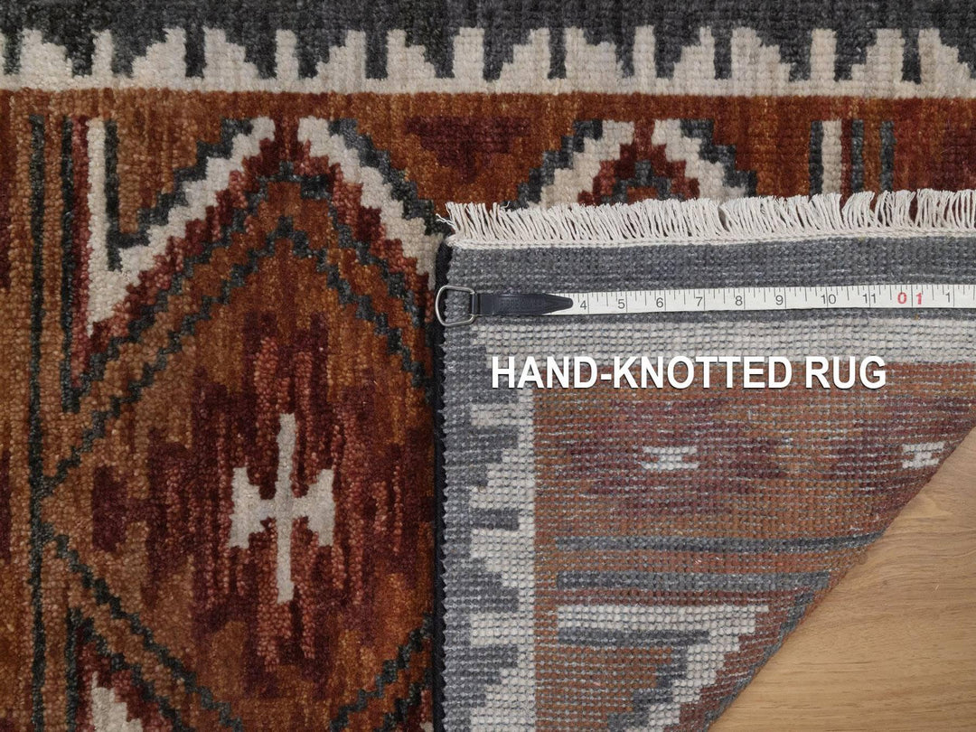 2'1" x 3'1" New Hand Knotted Brown Wool Rectangle Oriental Rug - MOA10292344