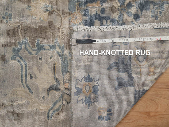 1'11" x 2'11" New Hand Knotted Grey Wool Rectangle Oriental Rug - MOA10292345