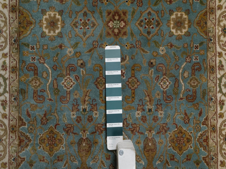 2'8" x 19'5" New Hand Knotted Blue Wool Runner Oriental Rug - MOA10292346