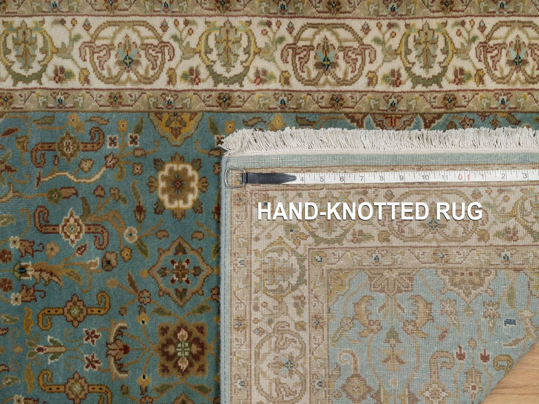 2'8" x 19'5" New Hand Knotted Blue Wool Runner Oriental Rug - MOA10292346