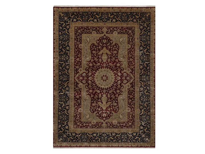 5'10" x 8'0" New Hand Knotted Red Wool & Silk Rectangle Oriental Rug - MOA10292347